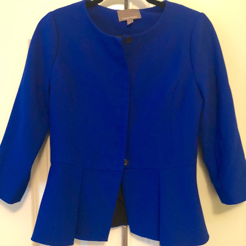 Tinley Road cobalt blue peplum blazer
